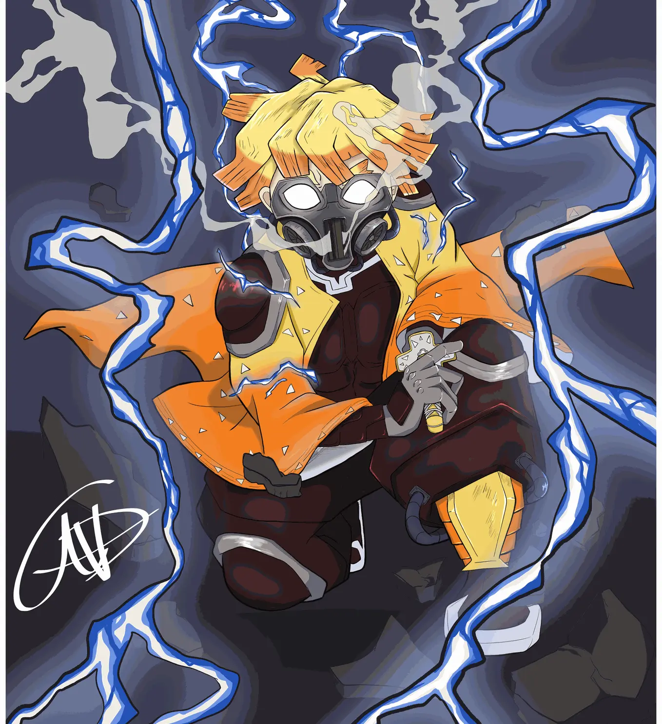 Illustration Zenitsu Futuristique