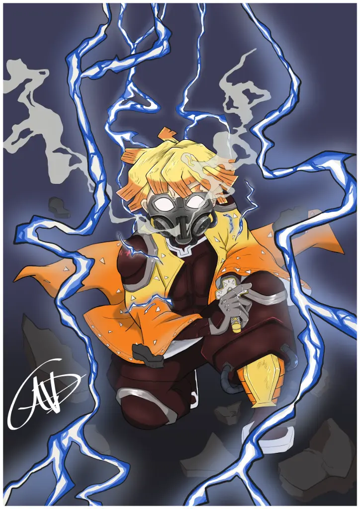 Futuristique Zenitsu Agatsuma (A4)